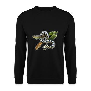 Herpétologiste Serpents Reptiles Loutre Natter - Sweat-shirt Unisexe - noir - Devant - Alina (178cm) & Michal (187cm)
