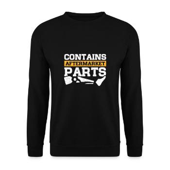 Lustige Sprüche Bein Amputation Prothese Operation - Unisex Pullover - Schwarz - Vorne - Alina (178cm) & Michal (187cm)
