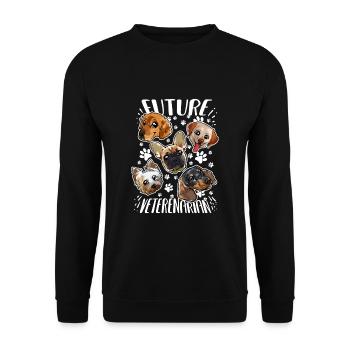 Future Veterinarian Aspiring Vets Dogs - Unisex Sweatshirt - black - Front - Alina (178cm) & Michal (187cm)