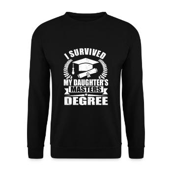Fille Master’s Degree School Leaving Certificate Humour - Sweat-shirt Unisexe - noir - Devant - Alina (178cm) & Michal (187cm)