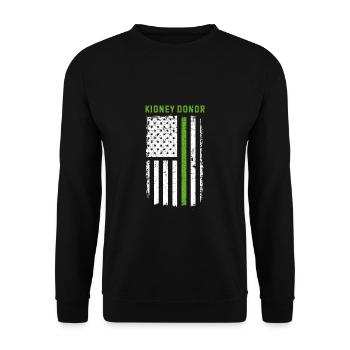 Nierentransplantation Organspender USA Flagge - Unisex Pullover - Schwarz - Vorne - Alina (178cm) & Michal (187cm)