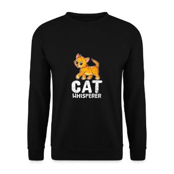 Funny Cat Lover Cat Whisperer Kitten Meow Cats - Unisex Sweatshirt - black - Front - Alina (178cm) & Michal (187cm)