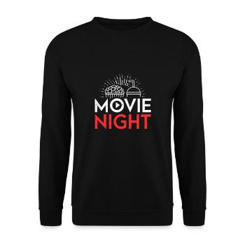Amateurs de cinéma Cinéma Soirée cinéma Popcorn Theater - Sweat-shirt Unisexe - noir - Devant - Alina (178cm) & Michal (187cm)