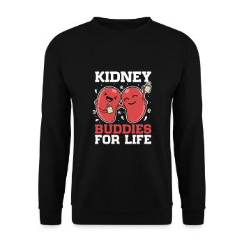 Kidney Buddies For Life Organ Donor Recipient - Unisex Sweatshirt - black - Front - Alina (178cm) & Michal (187cm)