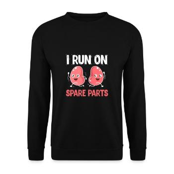 I Run On Spare Parts Kidney Transplant Organ - Unisex Sweatshirt - black - Front - Alina (178cm) & Michal (187cm)