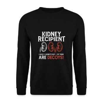 Dictons amusants donneur d’organes donneur de rein - Sweat-shirt Unisexe - noir - Devant - Alina (178cm) & Michal (187cm)
