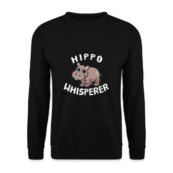 Funny Hippo Lover Hippo Whisperer - Unisex Sweatshirt - black - Front - Alina (178cm) & Michal (187cm)
