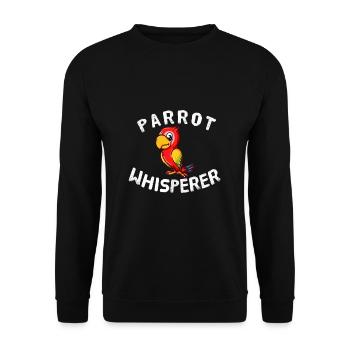 Funny Parrot Lover Parrot Whisperer Birder - Unisex Sweatshirt - black - Front - Alina (178cm) & Michal (187cm)