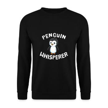 Pingouin Whisperer Penguin Bird Pôle Nord Arctique - Sweat-shirt Unisexe - noir - Devant - Alina (178cm) & Michal (187cm)