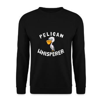 Pelican Whisperer Ornithologe Vogelkunde Pelikan - Unisex Pullover - Schwarz - Vorne - Alina (178cm) & Michal (187cm)