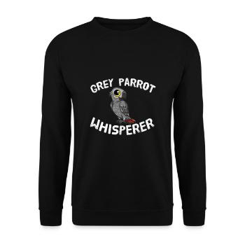 Grey Parrot Whisperer Grauer Papagei Vogel Nerd - Unisex Pullover - Schwarz - Vorne - Alina (178cm) & Michal (187cm)