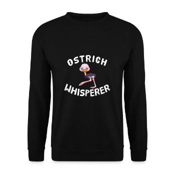 Ostrich Whisperer Strauß Vogelstrauß Vögel - Unisex Pullover - Schwarz - Vorne - Alina (178cm) & Michal (187cm)