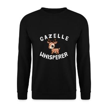 Gazelle Whisperer Gazelle Antilope Reh Hirsch Tier - Unisex Pullover - Schwarz - Vorne - Alina (178cm) & Michal (187cm)