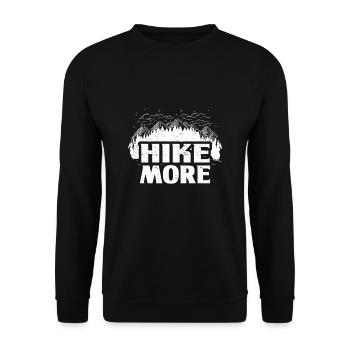 Hike More Camp Loving Camping Camper - Unisex Sweatshirt - black - Front - Alina (178cm) & Michal (187cm)