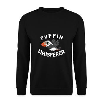 Funny Puffin Lover Puffin Whisperer Birder Birds - Unisex Sweatshirt - black - Front - Alina (178cm) & Michal (187cm)