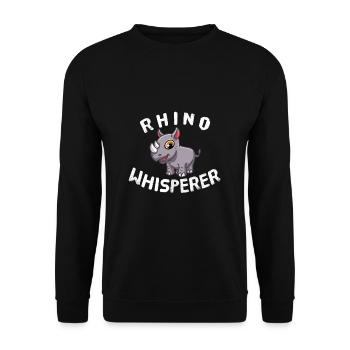 Funny Rhino Lover Rhino Whisperer Horned Animal - Unisex Sweatshirt - black - Front - Alina (178cm) & Michal (187cm)