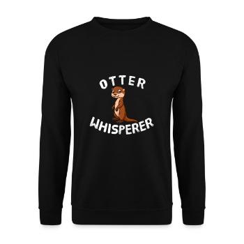 Funny Otter Lover Otter Whisperer Fish Otter - Unisex Sweatshirt - black - Front - Alina (178cm) & Michal (187cm)