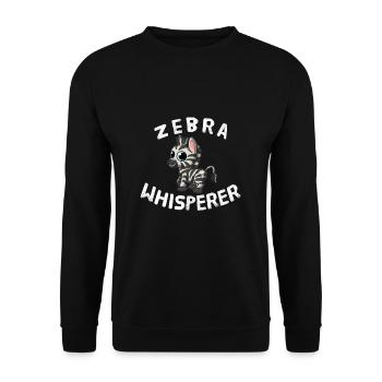 Funny Zebra Lover Zebra Whisperer - Unisex Sweatshirt - black - Front - Alina (178cm) & Michal (187cm)
