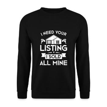 Drôles dictons Courtier Agent Immobilier Vendeur - Sweat-shirt Unisexe - noir - Devant - Alina (178cm) & Michal (187cm)