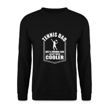 Tennis Dad Just A Normal Dad But Cooler Vatertag - Unisex Pullover - Schwarz - Vorne - Alina (178cm) & Michal (187cm)