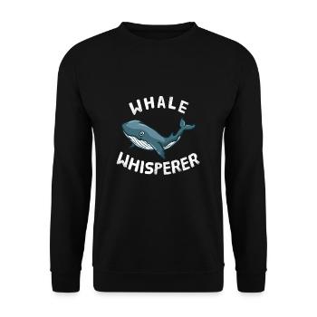 Funny Whale Lover Whale Whisperer - Unisex Sweatshirt - black - Front - Alina (178cm) & Michal (187cm)