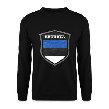 Estland-Schild Logo Emblem - Unisex Pullover - Schwarz - Vorne - Alina (178cm) & Michal (187cm)