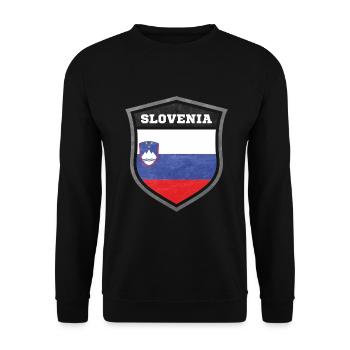 Slowenien Schild Logo Emblem - Unisex Pullover - Schwarz - Vorne - Alina (178cm) & Michal (187cm)