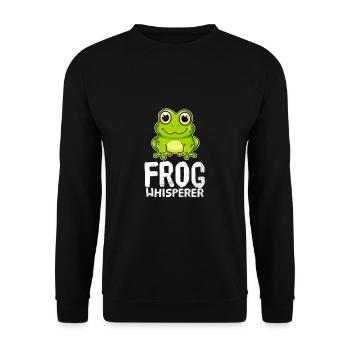 Funny Frog Lover Frog Whisperer - Unisex Sweatshirt - black - Front - Alina (178cm) & Michal (187cm)