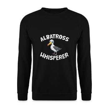 Funny Albatross Lover Albatross Whisperer - Unisex Sweatshirt - black - Front - Alina (178cm) & Michal (187cm)