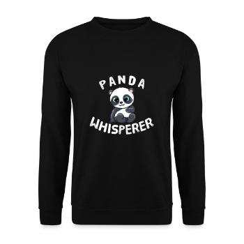 Funny Panda Lover Panda Whisperer - Unisex Sweatshirt - black - Front - Alina (178cm) & Michal (187cm)