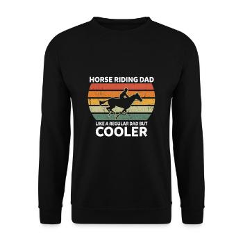 Equestre Papa Normal Père Seulement Cool Papa - Sweat-shirt Unisexe - noir - Devant - Alina (178cm) & Michal (187cm)