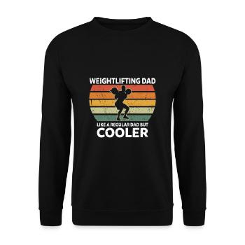 Haltérophilie Papa Normal Papa Juste Cool Papa - Sweat-shirt Unisexe - noir - Devant - Alina (178cm) & Michal (187cm)
