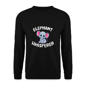 Funny Elephant Lover Elephant Whisperer - Unisex Sweatshirt - black - Front - Alina (178cm) & Michal (187cm)