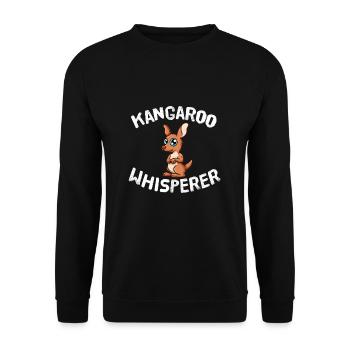 Funny Kangaroo Lover Kangaroo Whisperer - Unisex Sweatshirt - black - Front - Alina (178cm) & Michal (187cm)