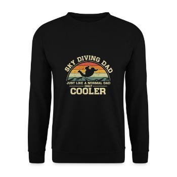 Fallschirmspringen Dad Normaler Vater Nur Cooler - Unisex Pullover - Schwarz - Vorne - Alina (178cm) & Michal (187cm)