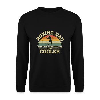 Boxe Papa Normal Père Seulement Cool Papa - Sweat-shirt Unisexe - noir - Devant - Alina (178cm) & Michal (187cm)