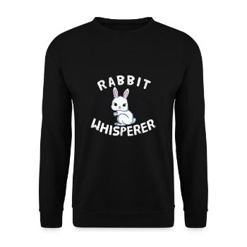 Funny Rabbit Lover Rabbit Whisperer - Unisex Sweatshirt - black - Front - Alina (178cm) & Michal (187cm)
