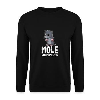 Funny Mole Lover Mole Whisperer - Unisex Sweatshirt - black - Front - Alina (178cm) & Michal (187cm)