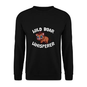 Funny Wild Boar Lover Wild Boar Whisperer - Unisex Sweatshirt - black - Front - Alina (178cm) & Michal (187cm)