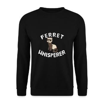 Frettchen Whisperer Tiere Tierliebhaber Frettchen - Unisex Pullover - Schwarz - Vorne - Alina (178cm) & Michal (187cm)