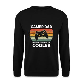 Gaming Dad Normaler Vater Nur Cooler Papa - Unisex Pullover - Schwarz - Vorne - Alina (178cm) & Michal (187cm)