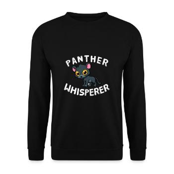 Panther Whisperer Tiere Tierliebhaber Panther - Unisex Pullover - Schwarz - Vorne - Alina (178cm) & Michal (187cm)