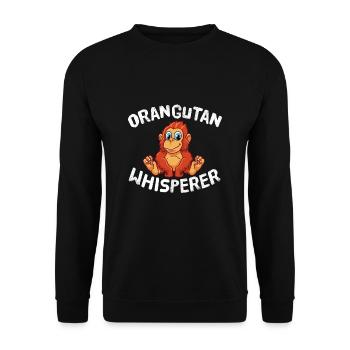 Funny Orangutan Lover Orangutan Whisperer - Unisex Sweatshirt - black - Front - Alina (178cm) & Michal (187cm)