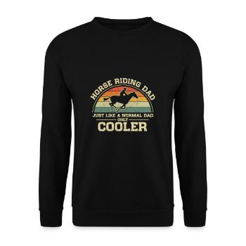 Equestre Papa Normal Père Seulement Cool Papa - Sweat-shirt Unisexe - noir - Devant - Alina (178cm) & Michal (187cm)