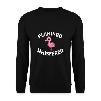 Funny Flamingo Lover Flamingo Whisperer - Unisex Sweatshirt - black - Front - Alina (178cm) & Michal (187cm)
