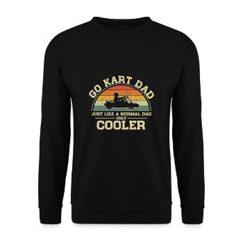 Go-kart Papa Normal Papa Juste Cool Papa - Sweat-shirt Unisexe - noir - Devant - Alina (178cm) & Michal (187cm)