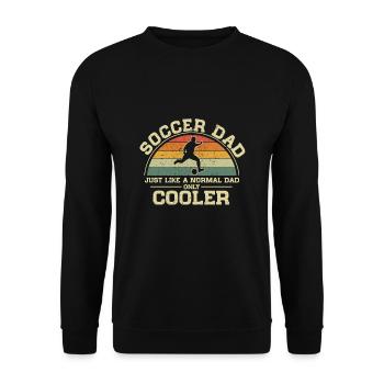 Fußball Dad Normaler Vater Nur Cooler Papa - Unisex Pullover - Schwarz - Vorne - Alina (178cm) & Michal (187cm)