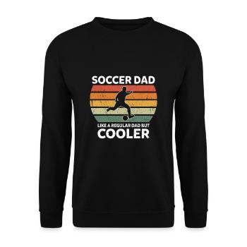 Fußball Dad Normaler Vater Nur Cooler Papa - Unisex Pullover - Schwarz - Vorne - Alina (178cm) & Michal (187cm)