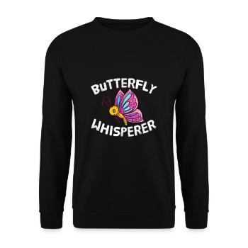 Butterfly Whisperer Insectes Amant Papillon - Sweat-shirt Unisexe - noir - Devant - Alina (178cm) & Michal (187cm)