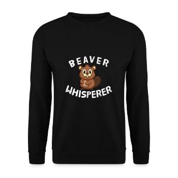 Biber Whisperer Tiere Tierliebhaber Biber - Unisex Pullover - Schwarz - Vorne - Alina (178cm) & Michal (187cm)